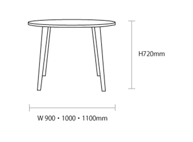 SATCHMO ダイニングテーブル 丸テーブルのサイズ